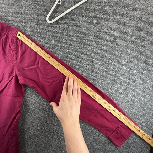 Thomas Pink Slim Large Button-Down Purple Solid Long Sleeve Shirt Men Adult - Picture 15 of 16